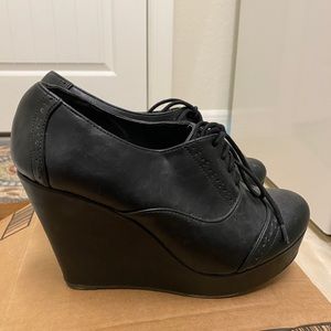 Black Wedge Booties